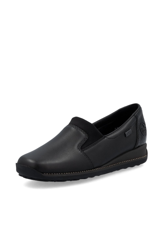 Rieker Shoes 44291-00 black slip on waterproof shoe