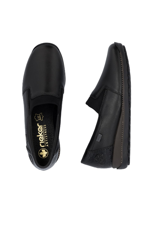 Rieker Shoes 44291-00 black slip on waterproof shoe