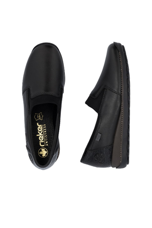 Rieker Shoes 44291-00 black slip on waterproof shoe