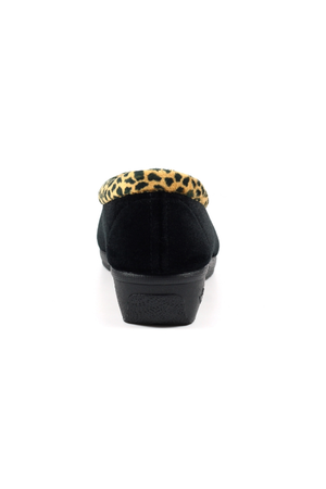 Lunar Paloma Black Ocelot Trim Slipper KLA005