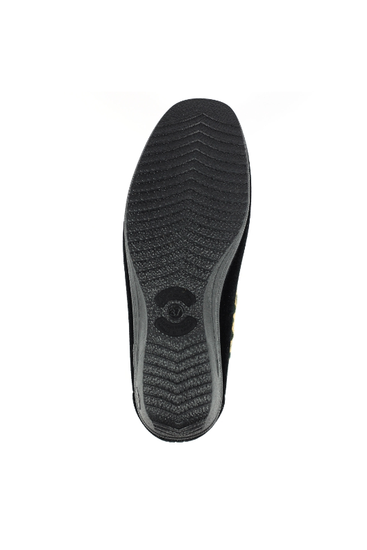 Lunar Paloma Black Ocelot Trim Slipper KLA005