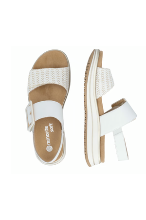 Remonte Ladies sandal D1J53-81 in White combi