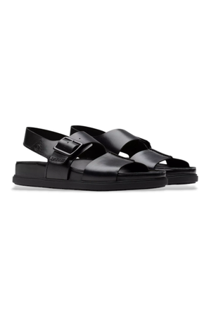 Clarks Torford Strap in Black leather