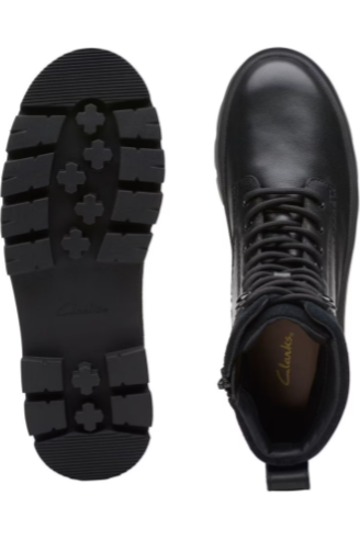 Clarks Orianna2 Hike in Black warmlined leather