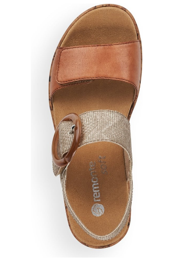 Remonte Ladies sandals R6853-90 in Metallic