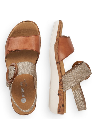 Remonte Ladies sandals R6853-90 in Metallic