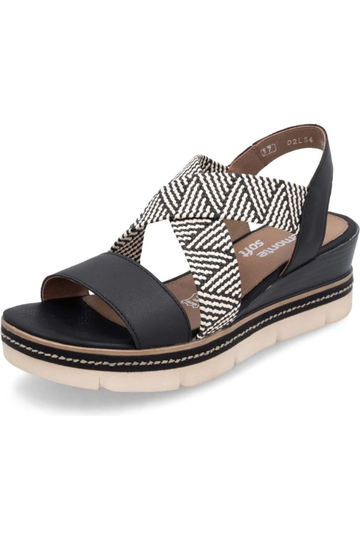 Remonte Ladies sandal D2L54-03 in Black combi