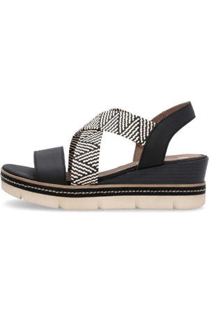 Remonte Ladies sandal D2L54-03 in Black combi