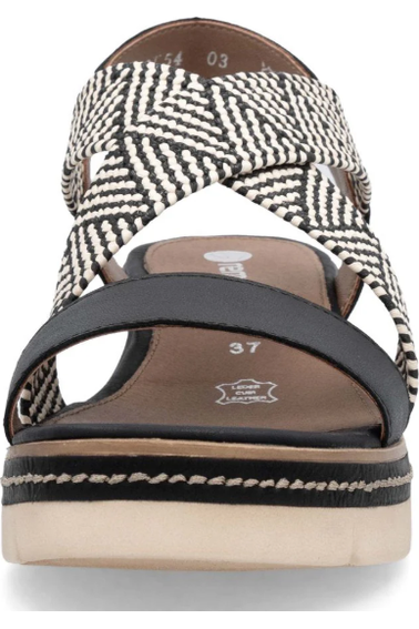 Remonte Ladies sandal D2L54-03 in Black combi