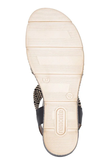 Remonte Ladies sandal D2L54-03 in Black combi