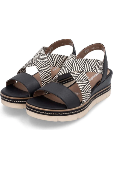 Remonte Ladies sandal D2L54-03 in Black combi