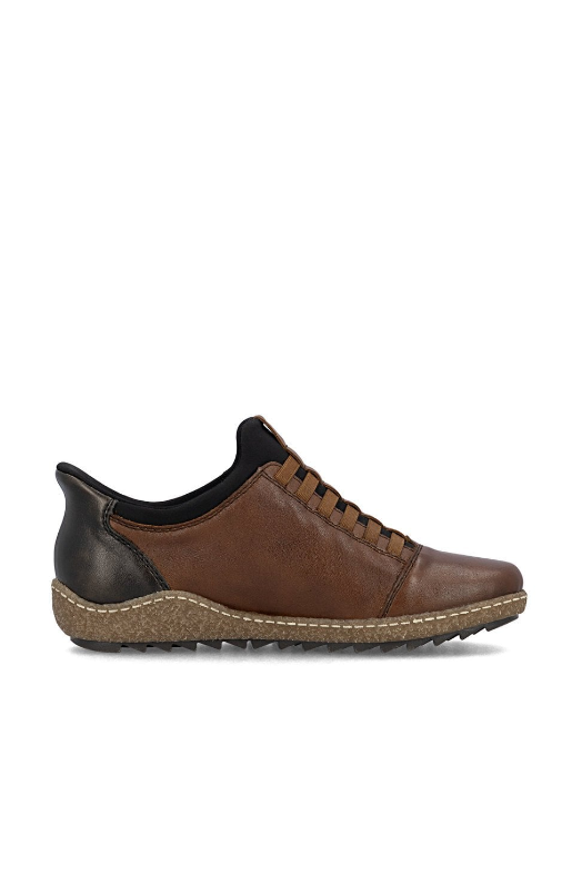 Rieker Shoe L7562-22 chestnut slip on waterproof shoe