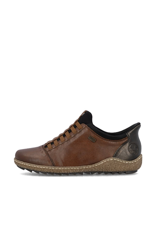 Rieker Shoe L7562-22 chestnut slip on waterproof shoe