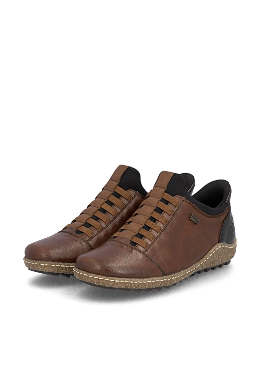 Rieker Shoe L7562-22 chestnut slip on waterproof shoe