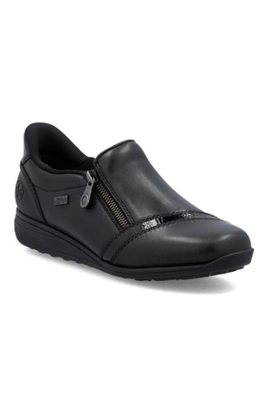 Rieker Shoes 47264-00 black extra wide slip on waterproof shoe