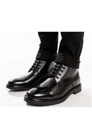 Base London Plymouth Mens Toe Cap Boot in black