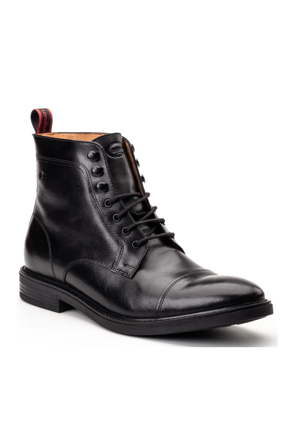 Base London Plymouth Mens Toe Cap Boot in black