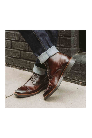 Base London Plymouth Mens Toe Cap Boot in brown