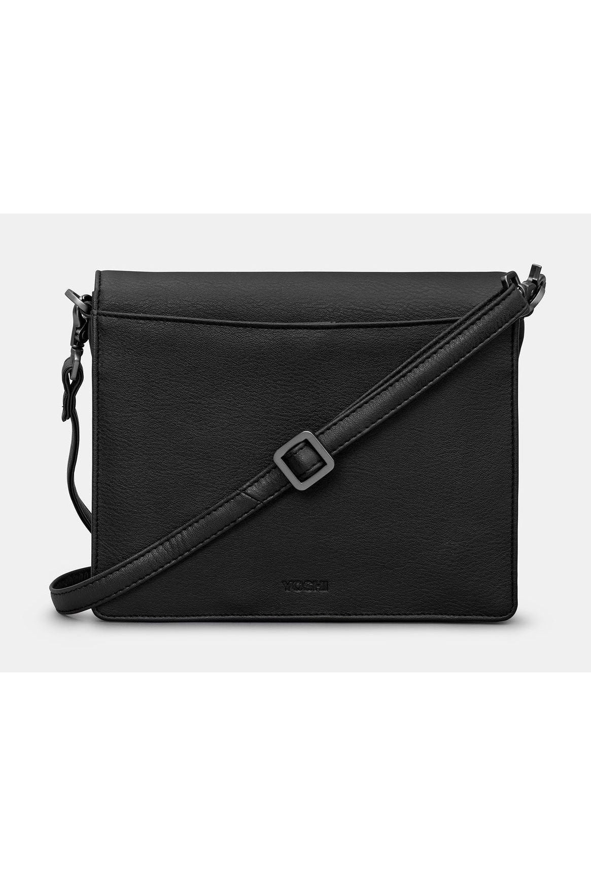 Yoshi Dickens Bookworm Multi Gusset Flap over Handbag in black