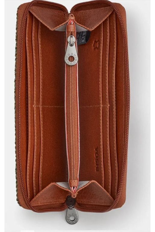 Yoshi Purse Highland Cow Zip Purse Y1257 in Brown Tweed