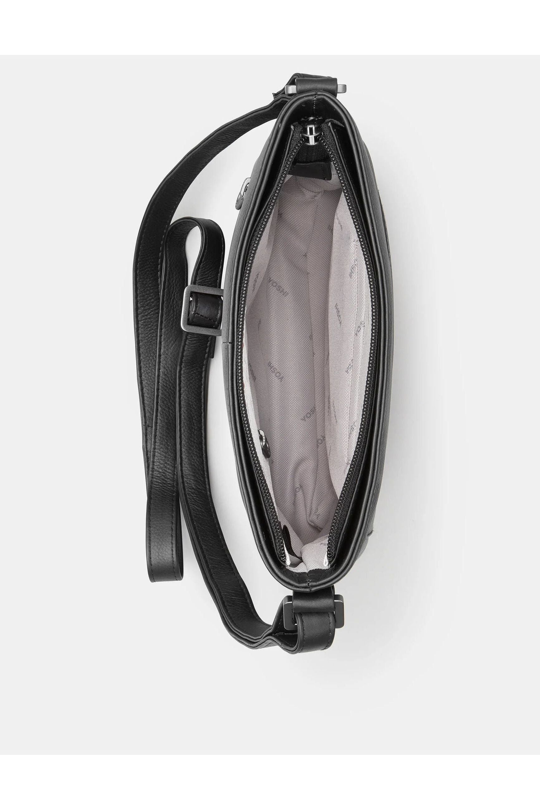 Yoshi Bryant Leather Cross Body Handbag in black leather