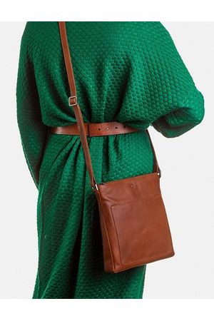Yoshi Bryant Leather Cross Body Handbag in brown leather