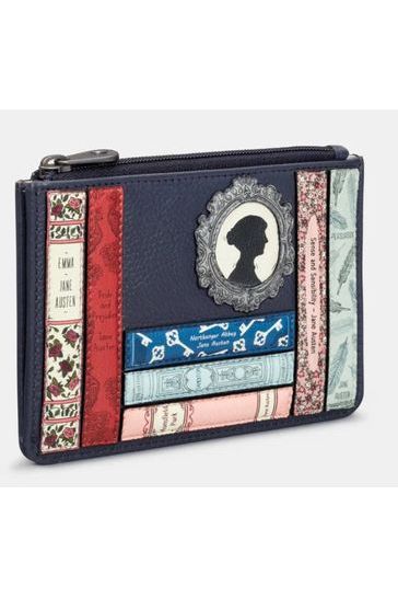 Yoshi navy Jane Austen Bookworm Zip Top Purse Y1321