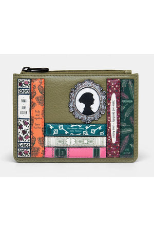 Yoshi Jane Austen Bookworm Zip Top Purse Olive Y1321