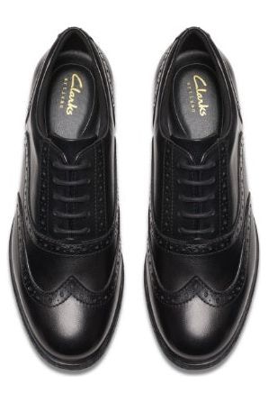 Clark Havisham Oak black leather wide fit