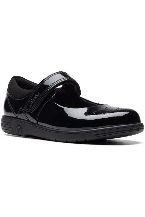 Clarks girls patent deals school shoes