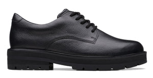 Clarks Prague Lace. Y in Black Leather