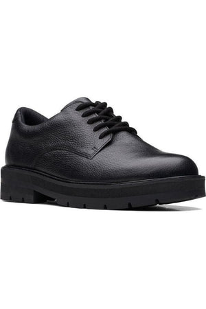 Clarks Prague Lace. Y in Black Leather