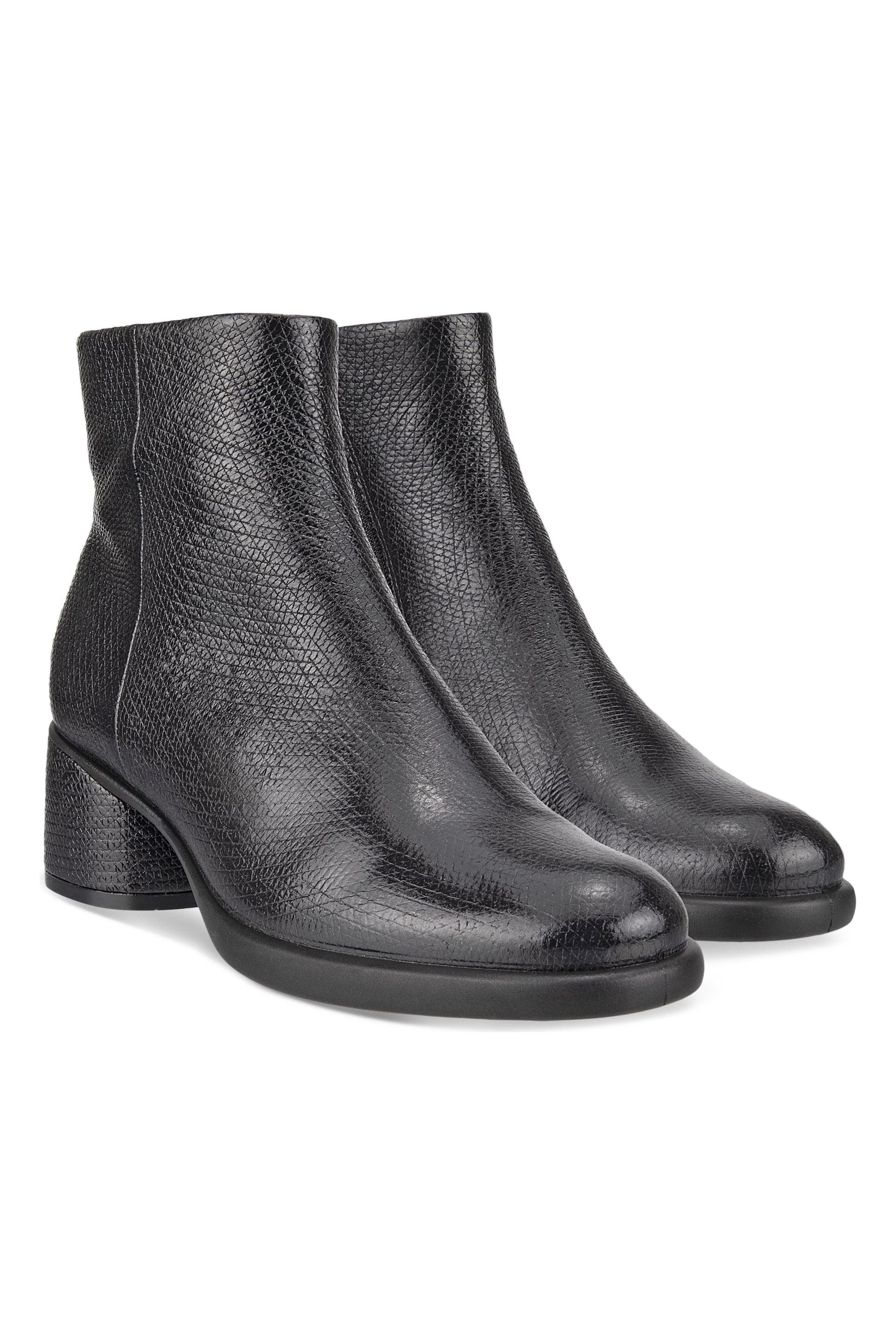 Ecco 222413-11001 Black Croc leather boot