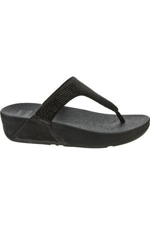 Fitflop Lulu Crystal Toe-Post in All black