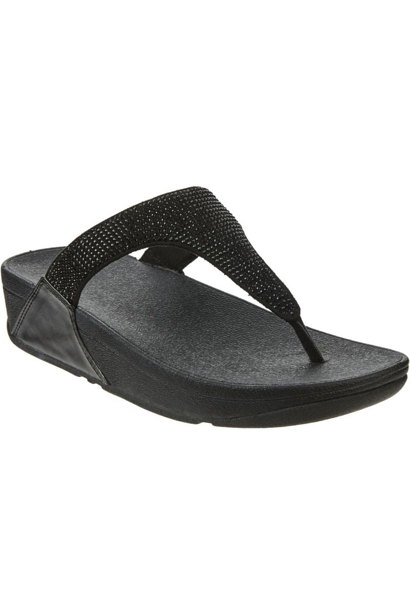 Fitflop Lulu Crystal Toe-Post in All black