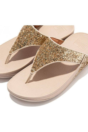 FitFlop Lulu Glitter Toe Thong Platino