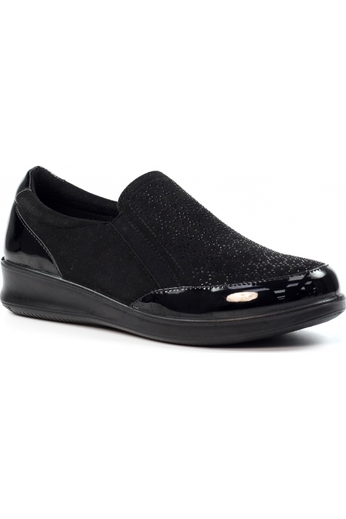 Lunar Hattie Black Wedge Shoe FLN053