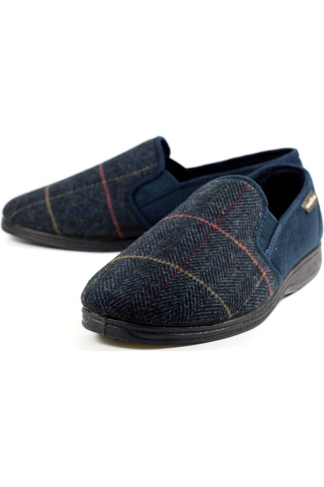 Lunar KMG116 Goodyear Harrison Navy Tweed Slipper