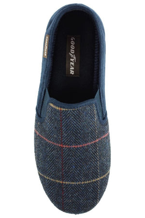 Lunar KMG116 Goodyear Harrison Navy Tweed Slipper
