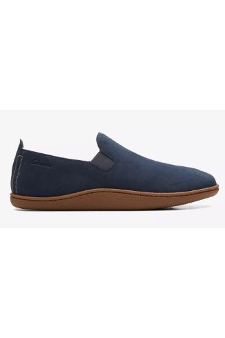 Clarks Home Mocc navy suede mens slipper