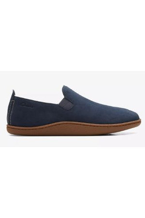 Clarks Home Mocc navy suede mens slipper