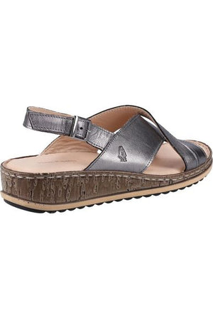 Hush Puppies - Elena Cross Over Wedge Sandal in pewter