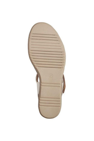 Jana Ladies Wedge Sandals 28364 in Beige/gold