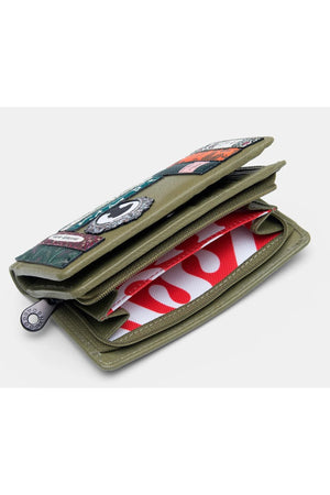 Yoshi Jane Austen Bookworm Zip around Purse Olive Y1089