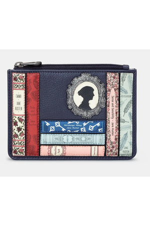 Yoshi Jane Austen Bookworm Zip Top Purse Navy Y1321