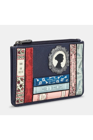 Yoshi Jane Austen Bookworm Zip Top Purse Navy Y1321