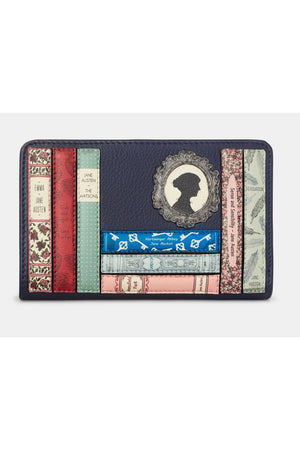 Yoshi Jane Austen Bookworm Zip Around Purse Y1089 navy