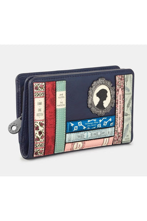 Yoshi Jane Austen Bookworm Zip Around Purse Y1089 navy