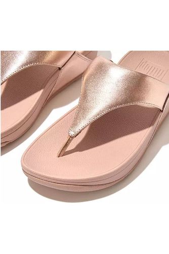 FitFlop Lulu Leather Toe Post in Rose Gold