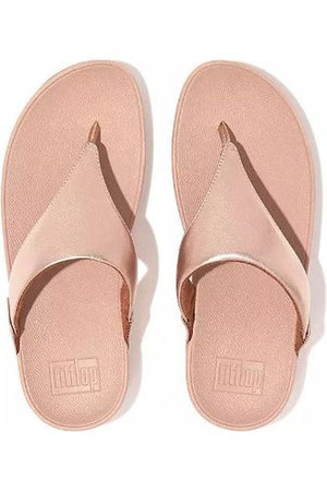FitFlop Lulu Leather Toe Post in Rose Gold